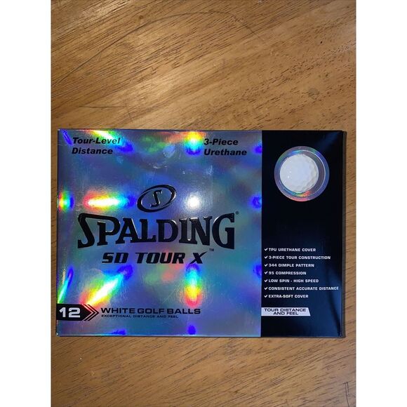 New "Spalding SD Tour X White Golf Balls 12 Pack" Tour Level Distance Power Core - Picture 1 of 2
